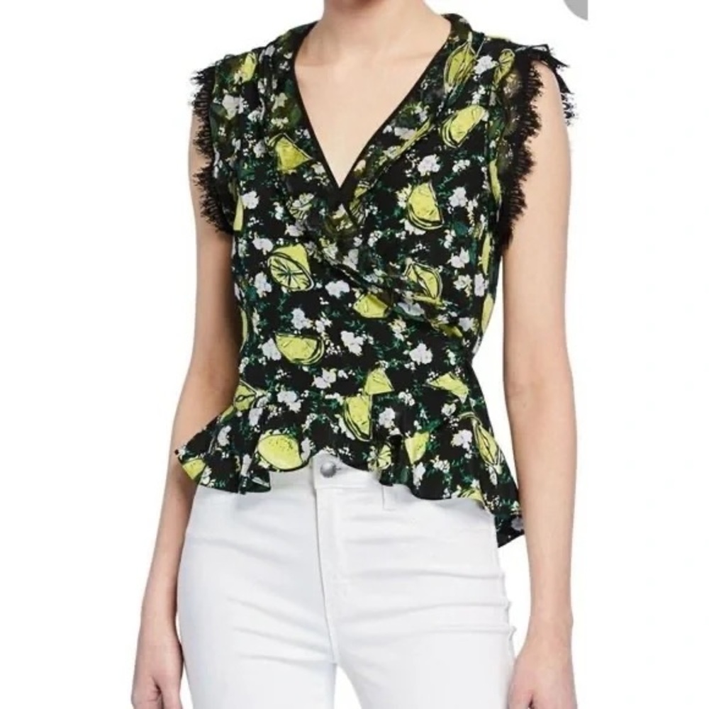 DVF Lemon Wrap Blouse